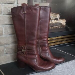 Brown Leather Knee-High Boots